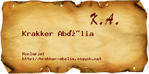 Krakker Abélia névjegykártya